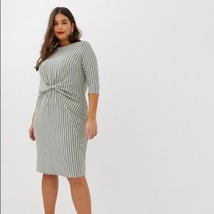 ASOS Junarose Stripe Twist Front Midi Dress